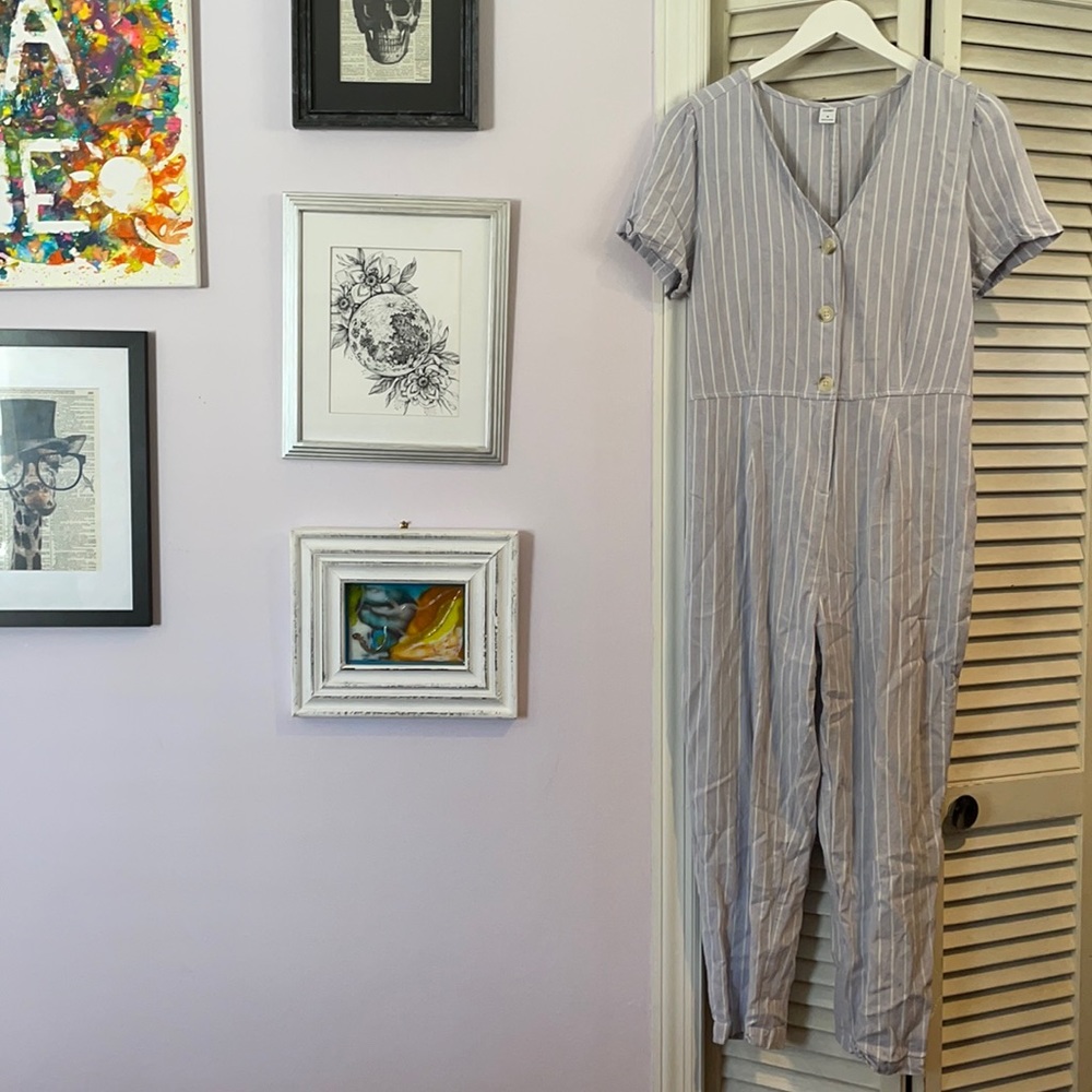 Lavender striped jumpsuit